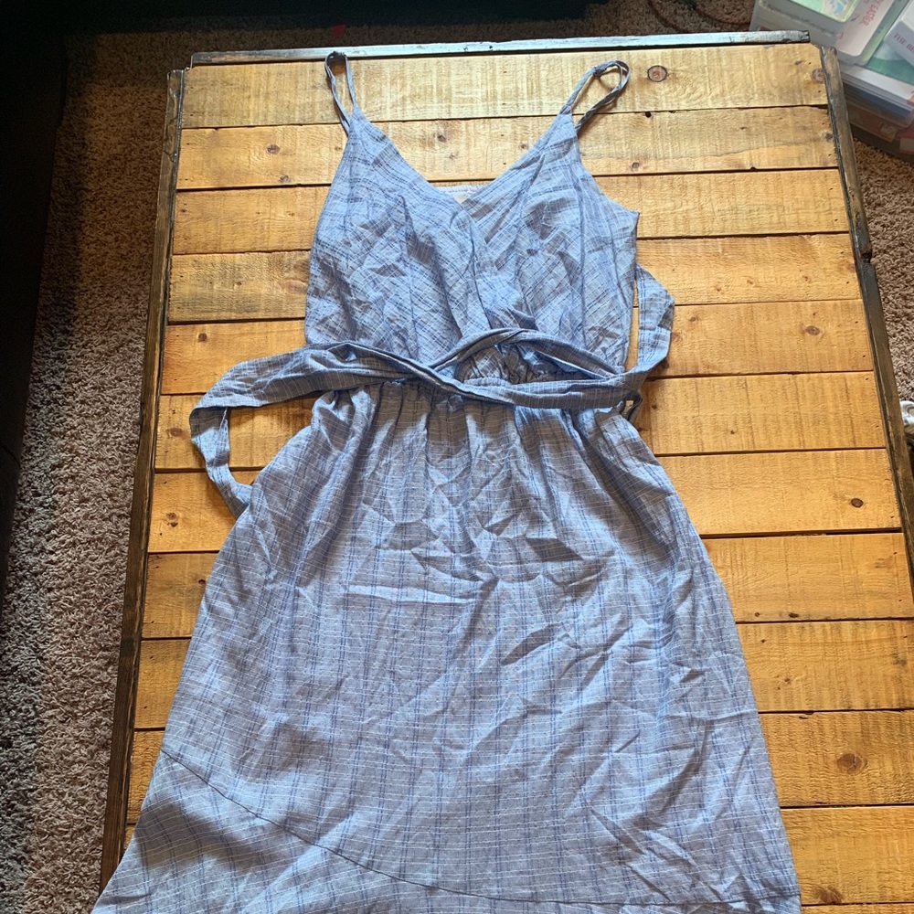 NWOT blue and white striped flowy dress